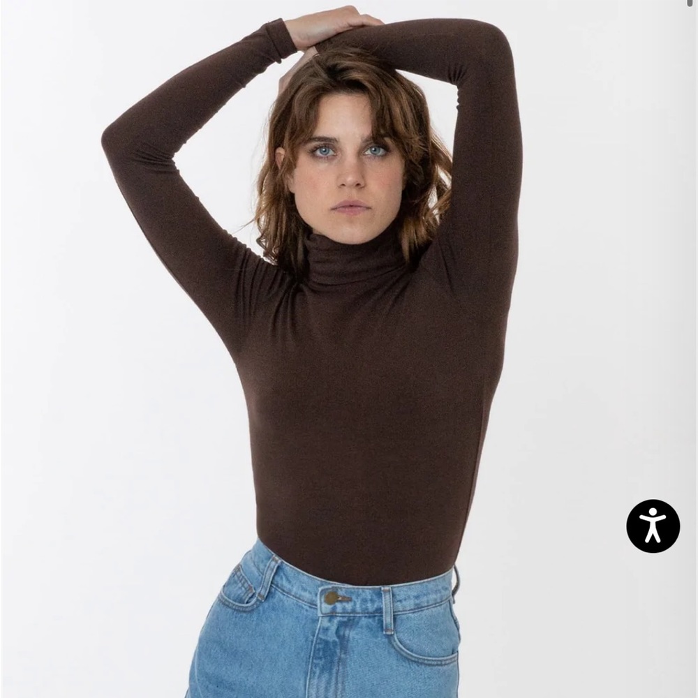 Los Angeles Apparel Cotton Spandex Garment Dyed Turtleneck